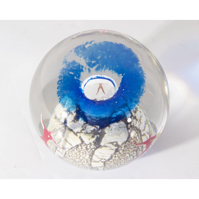 Glass Kosta Boda Limited Edition Flying Man Paperweight by Bertil Vallien For Sale - Image 7 of 8