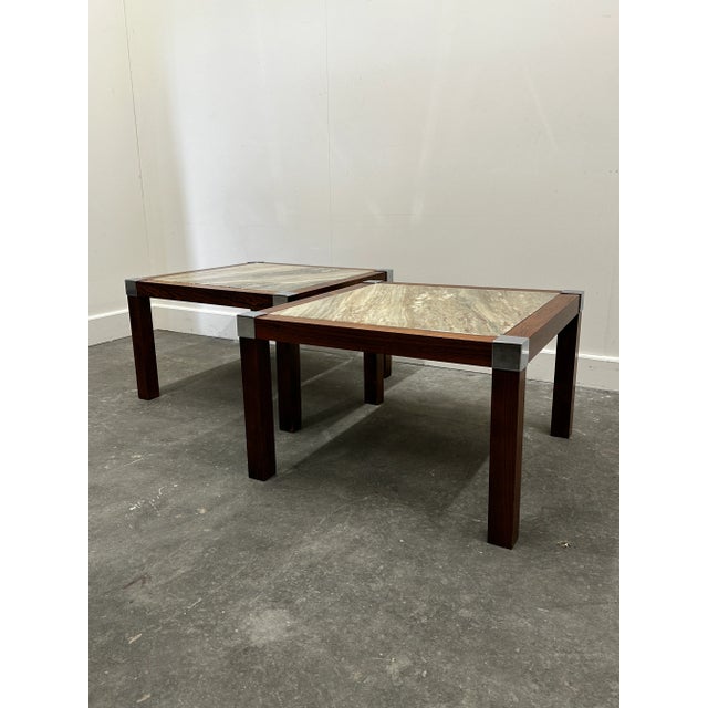 Vintage Coffee Table in Marble and Palisander, 1970s For Sale - Image 13 of 15