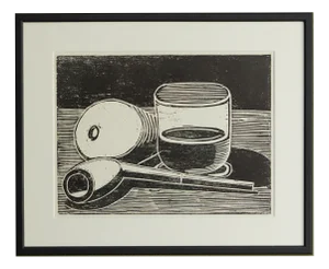 Vilhelm Lundstrøm, Still Life, 1942, Woodblock Print, Framed