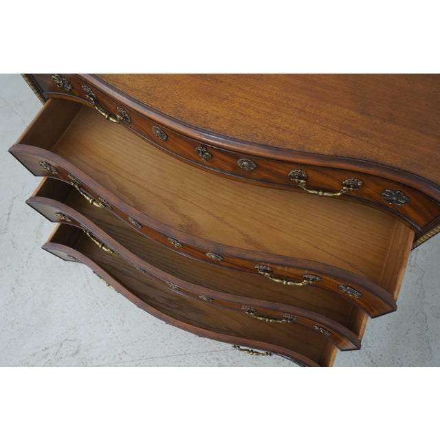 Baker Furniture Company Baker Georgian Mahogany Serpentine Front Distressed Finish Chest For Sale - Image 4 of 17