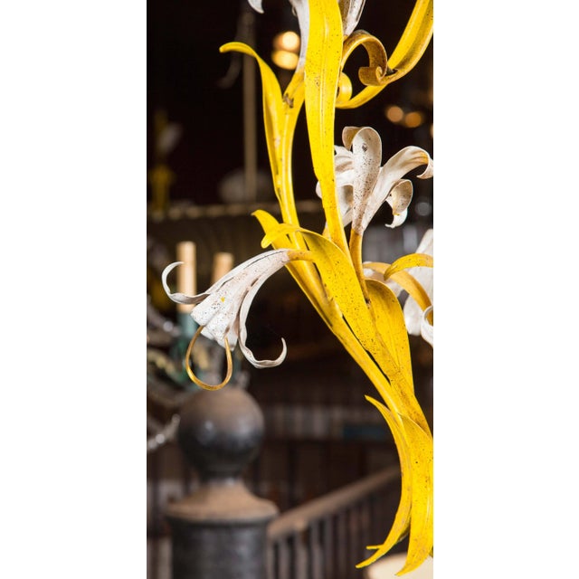 1960s Vintage Italian Lily Chandelier For Sale - Image 4 of 8