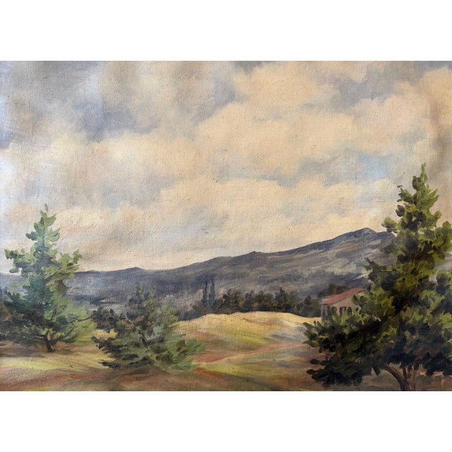 Antique Oil on Canvas - Mountain Landscape Signed For Sale - Image 4 of 4