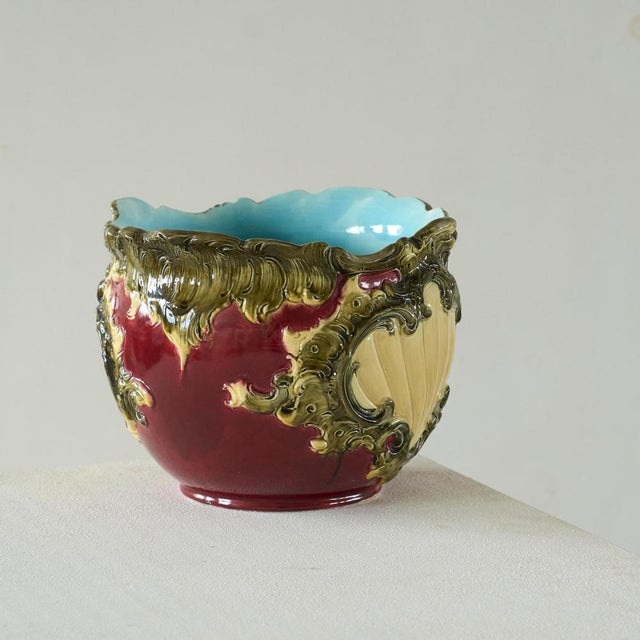 Ceramic Large Italian Capodimonte Pottery Vase or Planter, Early 20th Century For Sale - Image 7 of 12