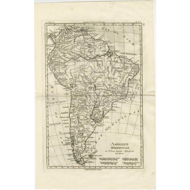 This finely engraved late-18th-century map depicts the entire continent of South America, titled Amérique Méridionale,...