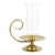 Large Balwin Brass Candle Holder W/ Hurricane Glass For Sale