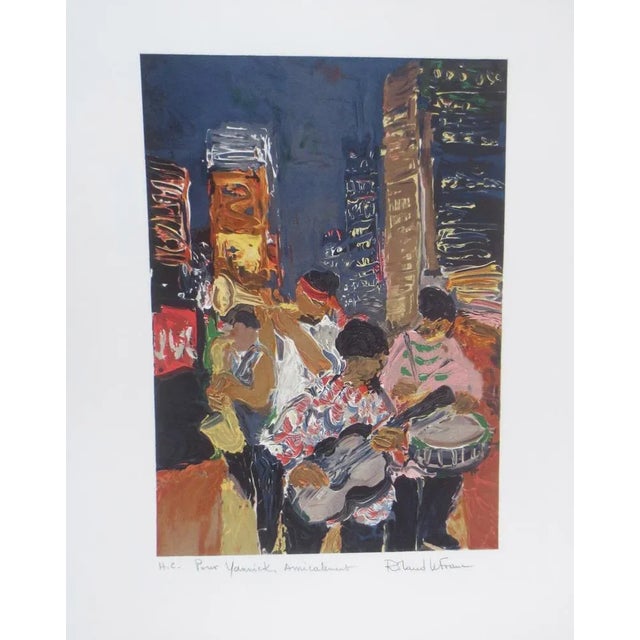 Roland Lefranc, Musicians in New York, Lithograph For Sale - Image 3 of 3