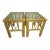 1990s Vintage Tiki Palm Beach Bamboo Rattan End Table Glass Top Honey Color Set of 2 For Sale
