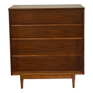 1960s Highboy Dresser With Cross Grain For Sale