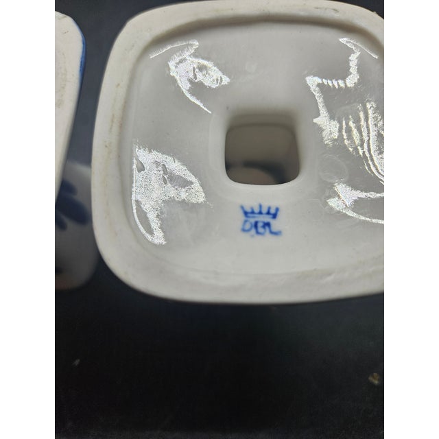 1980s Vintage Delft Blue. DBL Candlesticks (Pair) For Sale - Image 5 of 5