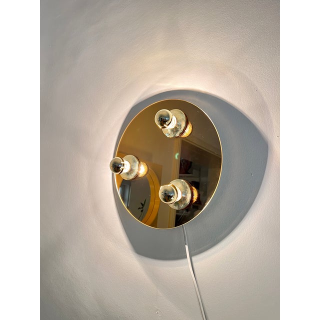 1980s Vintage Pop Art Space Age Bronze Mirrored Wall Lamp, 1980s For Sale - Image 5 of 7