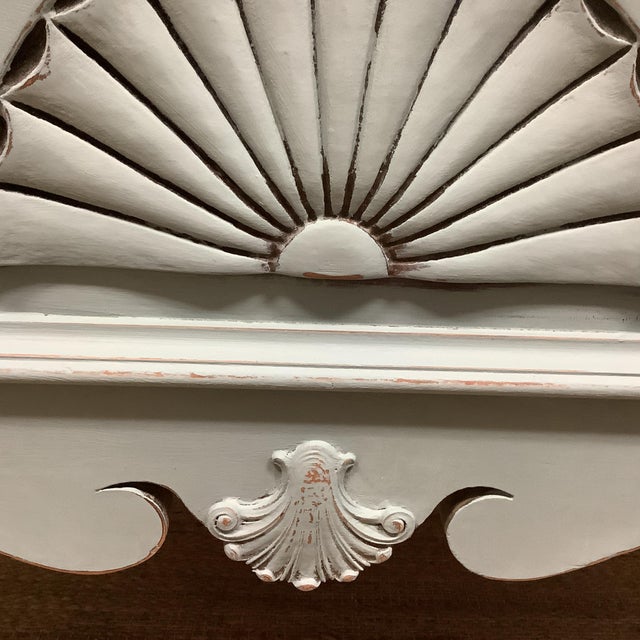 1970s Queen Anne Standing Trunk Cedar Lined PTD Light Blue Chalk Paint Faux Drawers For Sale - Image 11 of 12