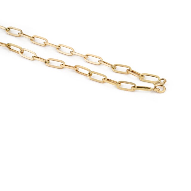 Sky Blue 2.26ct Emerald-Cut Aquamarine & Diamond Halo Paperclip Chain Necklace in 14k Gold For Sale - Image 8 of 16