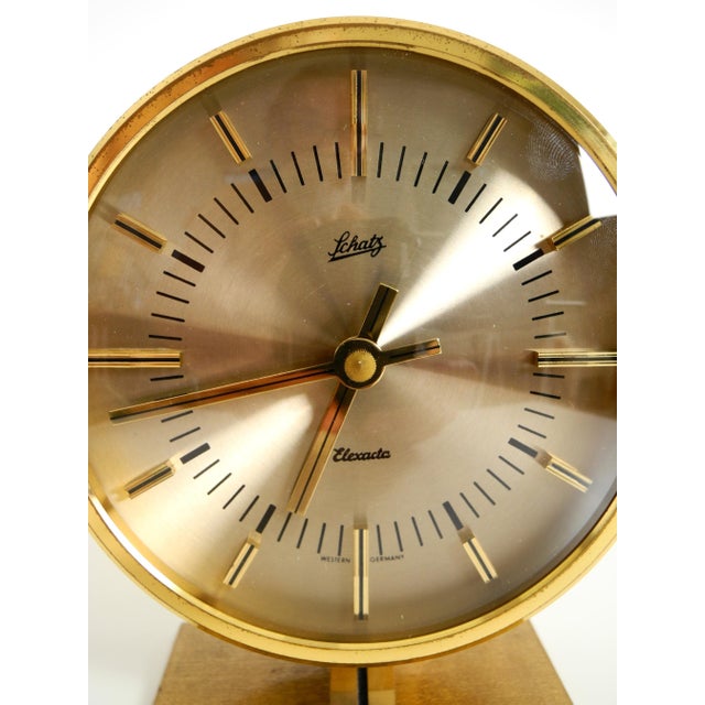 Round Brass Table Clock by Schatz, Germany, 1960s For Sale - Image 12 of 18