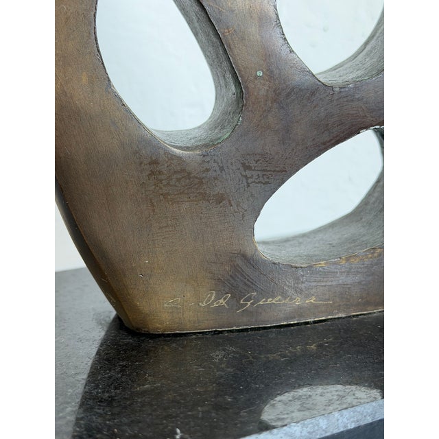 Abstract Patinated Bronze Sculpture on Granite Base by Del Guerra, Brazil 1980s For Sale - Image 12 of 12