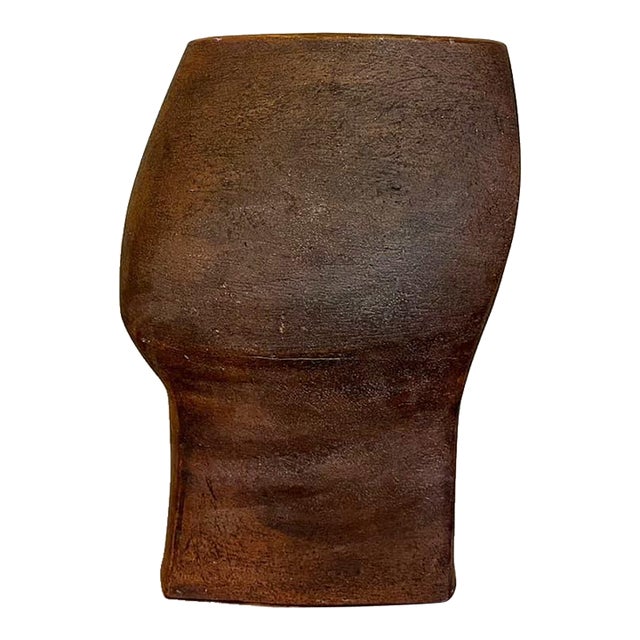 Clayton James Large Clay Head Vessel For Sale