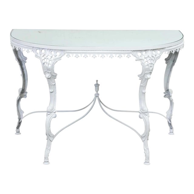 Painted Iron Demi Lune Table For Sale