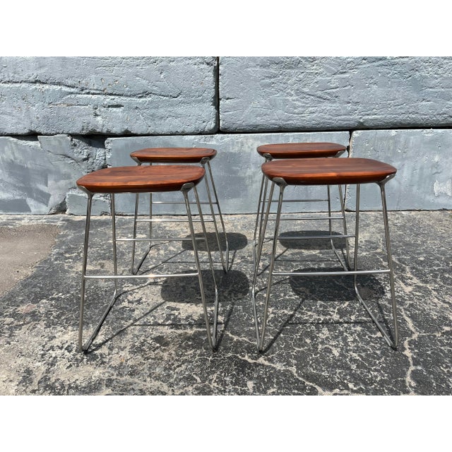 Walnut Laine Counter Stool by Defne Koz for Bernhardt Design For Sale - Image 12 of 12