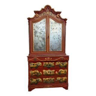 Louis XV Venetian Lacquered Wood Cabinet For Sale