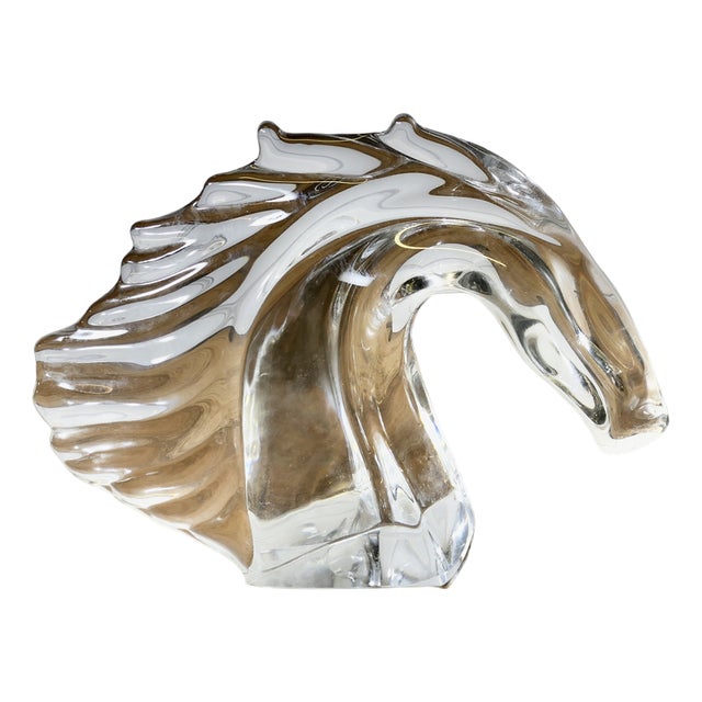 Crystal Head of a Horse from Daum of Nancy, France, 1960s For Sale