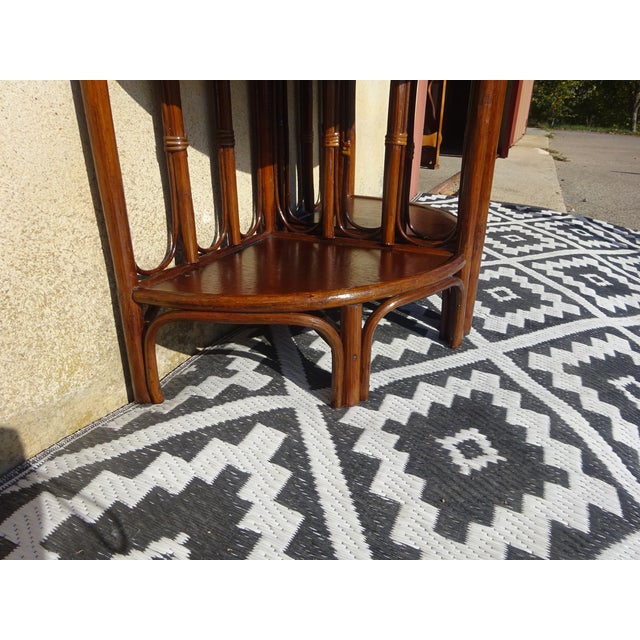 Rattan Corner Shelves, 1980s, Set of 2 For Sale - Image 4 of 17