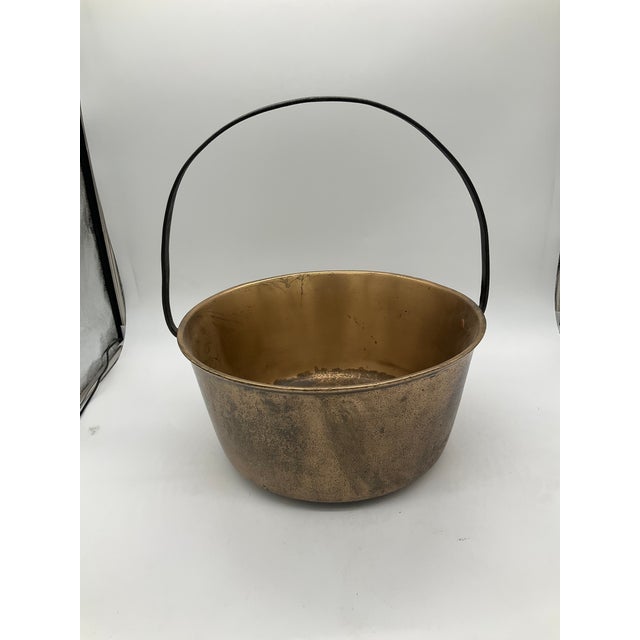 Lot of 7 vintage, used brass pots, cauldrons, ladle and a brass blow torch. All items have signs of vintage age, use and...