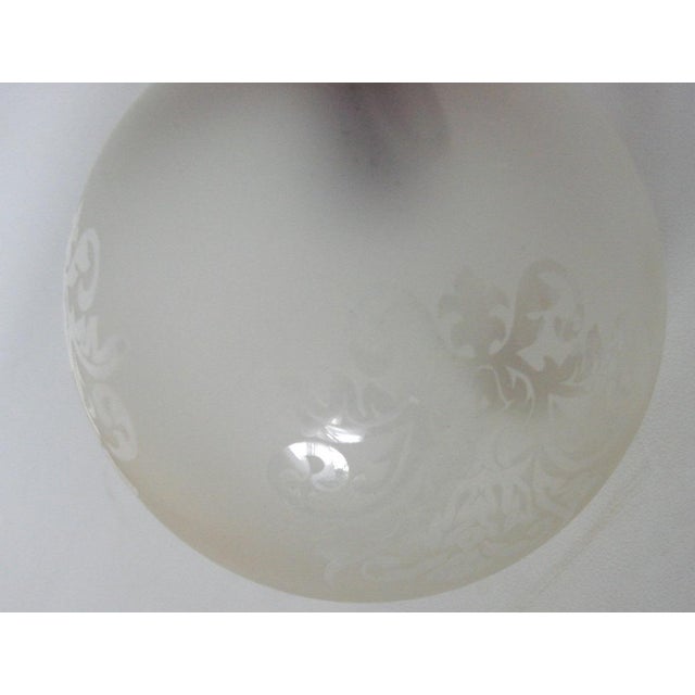 Brown Mid-Century Ceiling Light in Brass, Wood and Frosted Glass, 1950s For Sale - Image 8 of 15