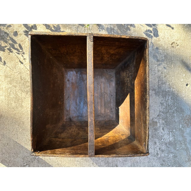 Wood Large Antique Japanese Primitive Wooden Rice Grain Box For Sale - Image 7 of 10