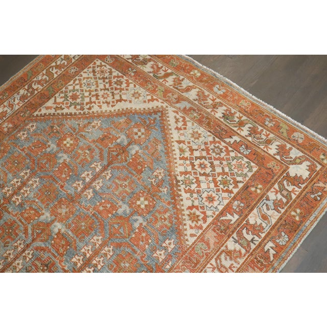 Orange Early 20th Century Malayer Orange Blue Corridor Rug - 5'2" x 17'2" For Sale - Image 8 of 11