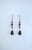 Metal Italian Diamond Coral and Black Onyx Dangle Earrings, Pair For Sale - Image 7 of 10