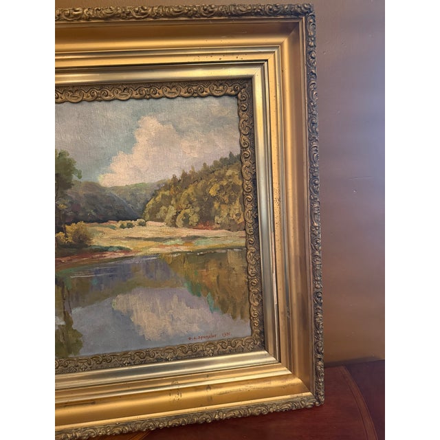 Impressionist Signed 1931 g.c. Sponsler Impressionist Woodland Landscape Painting For Sale - Image 3 of 16