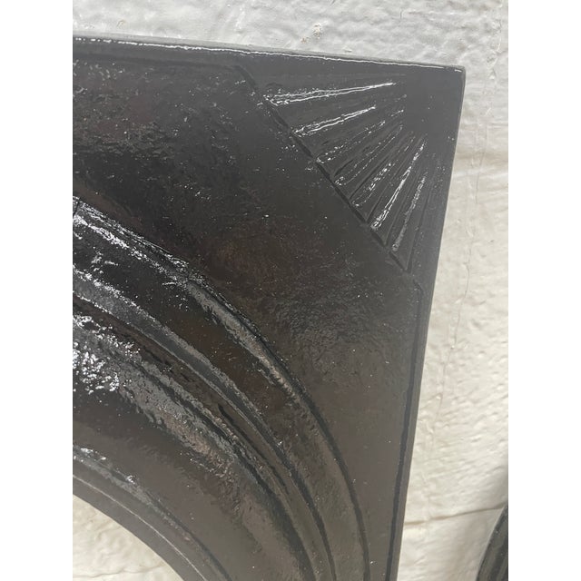 Late 19th Century Late 19th Century Cast Iron Fireplace & Insert With Sunburst Spandrels 27" X 21" For Sale - Image 5 of 6