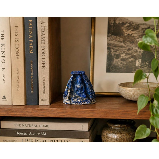 Lapis Lazuli Buddha in Alcove Finely Carved For Sale - Image 4 of 11
