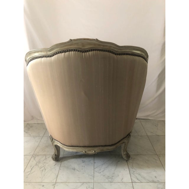 Taupe Caracole Compositions French Style Oversized Silk Chair For Sale - Image 8 of 13