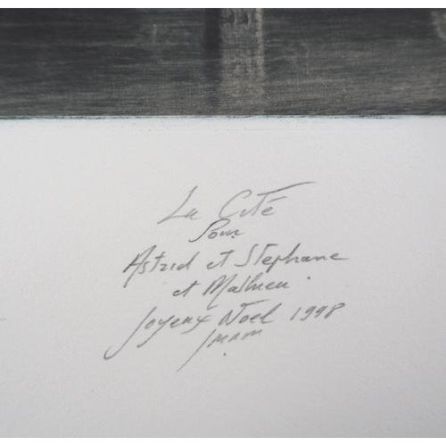 Black Jean Michel Mathieux-Marie, Île De La Cité, Paris, Etching For Sale - Image 8 of 9