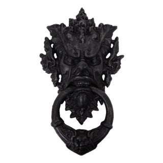 Large Gothic Cast Iron Devil Door Knocker, India, 1950s For Sale