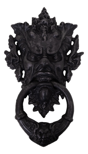 Large Gothic Cast Iron Devil Door Knocker, India, 1950s