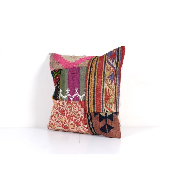 Mid-Century Modern Turkish Kilim Pillow Cover For Sale - Image 3 of 4