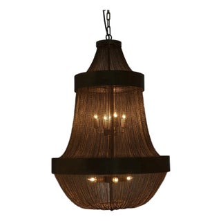 NOIR Pavilion Chandelier, Metal with Brass Finish For Sale