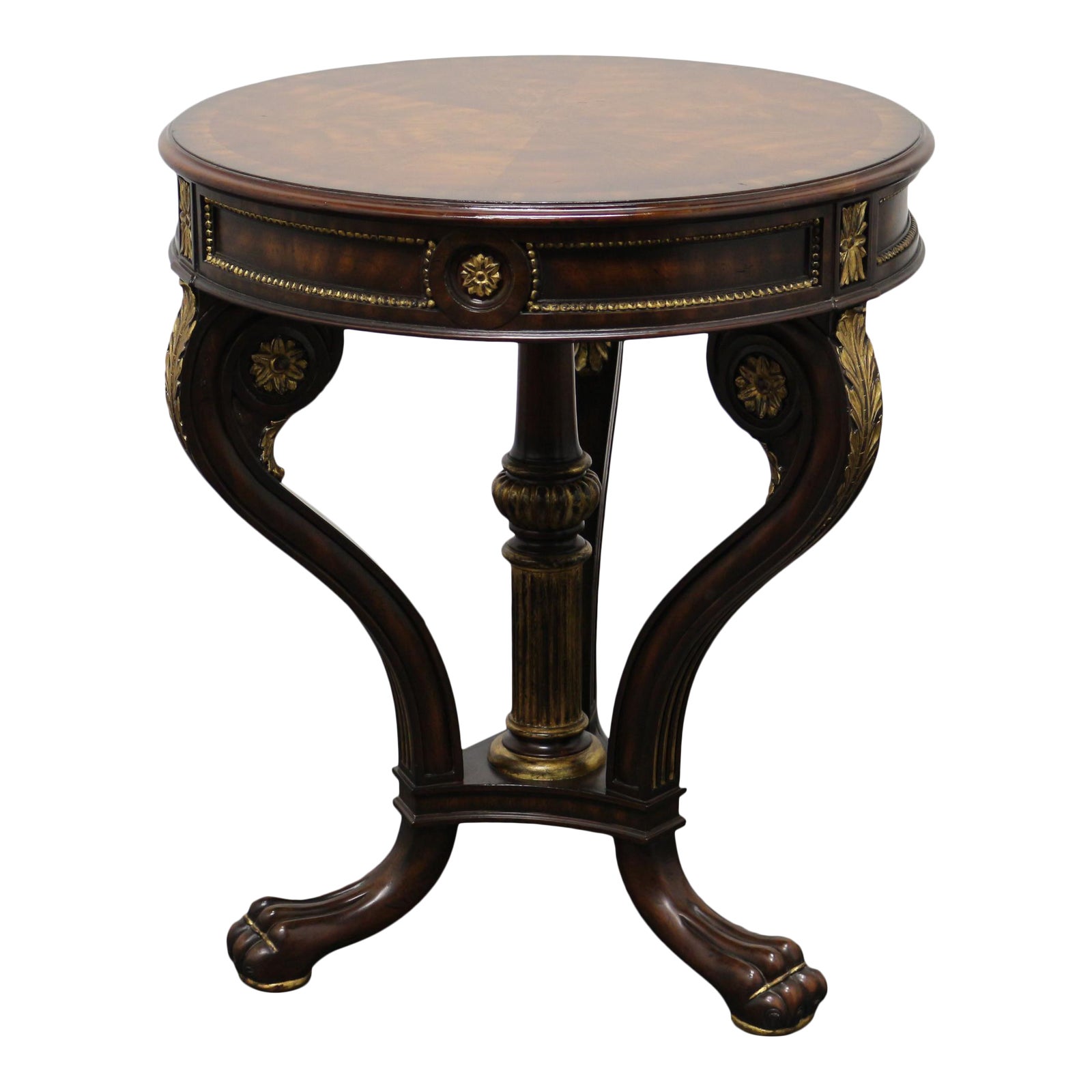 Maitland Smith Regency Style Mahogany Round Accent End Table Chairish