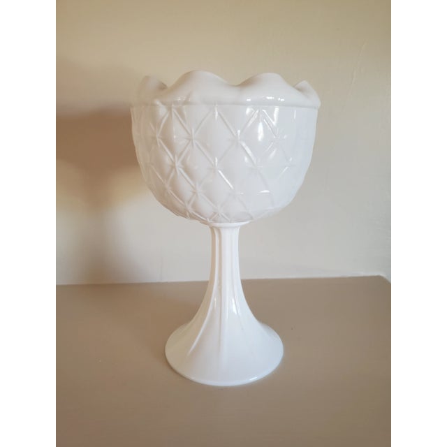 Vintage Milk Glass Goblet Vase For Sale - Image 4 of 4