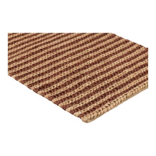 Part & Parcel Goods Jute Braid Rug, 5'x8', Chocolate and Nutmeg Stripe For Sale