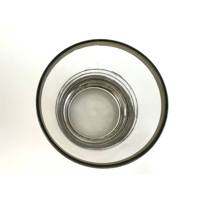 1960s Mid-Century Modern Silver Rim Cocktail Glasses With Chrome Carrier - Set of 8 For Sale - Image 10 of 10