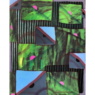 Max Manning “Untitled (CVS143)” Contemporary Green, Blue, & Pink Geometric Abstract Painting, 2019 For Sale
