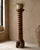 A striking late 19th-century French wooden pedestal or plant stand, distinguished by its monumental screw-shaped column...