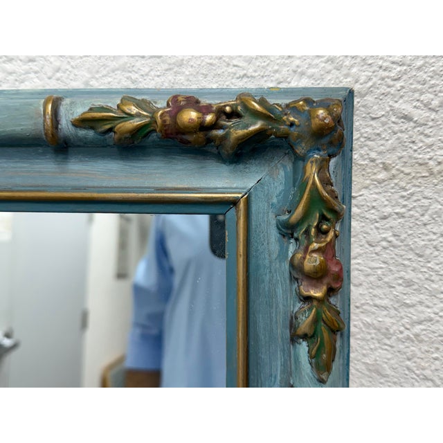 Late 20th Century Distressed Ornate Leaning Mirror, Vintage For Sale - Image 5 of 12