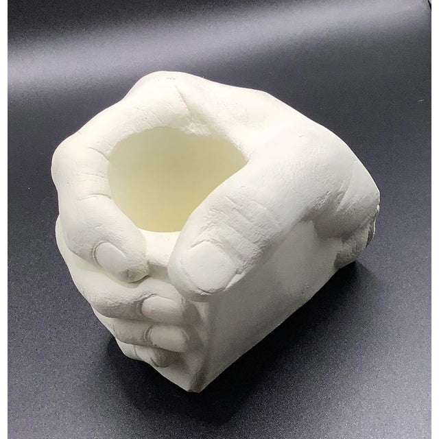 Dapila White Ceramic Hand Fist Pencil Pen Holder For Sale - Image 4 of 13