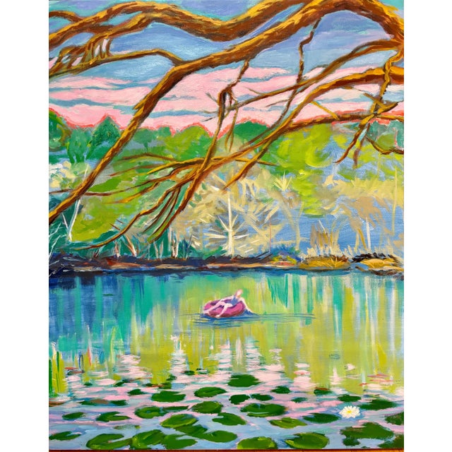 "Floating 2" Expressionist Painting by Susan Stewart in 2024 and Is Done With Oil on Canvas. The Size Is 24 X 30 Inches For Sale