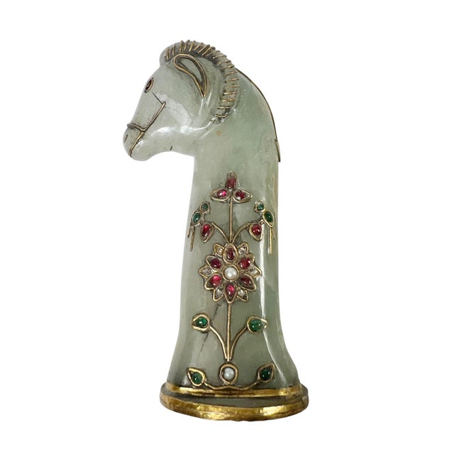 19th Century Mogul Jade Handle With Gemstones For Sale - Image 4 of 7