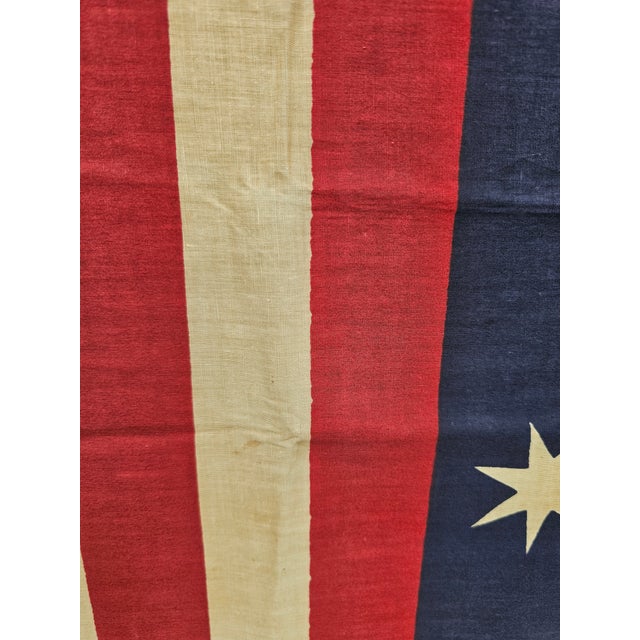 American Vintage Bennington 76 Flag Bicentennial Americana Patriotic Folk Art Banner 36 X 24 For Sale - Image 3 of 13
