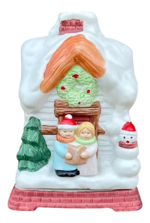 Vintage Ceramic Holiday House Cone Incense Burner